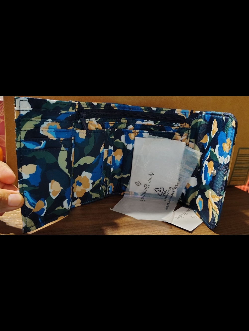 Vera Bradley Quilted Trifold Wallet In Garden Floral Print